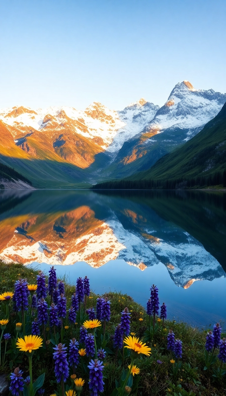 HD iPhone AI Spring Mountain Reflection Exquisite Wallpaper